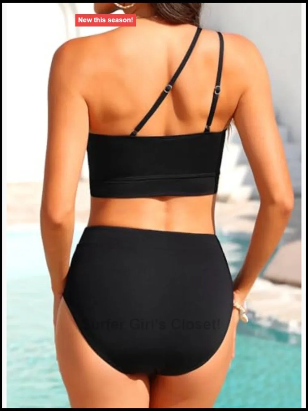 High Waisted Bikini One Shoulder Two Piece Swimsuits Tummy Control Full